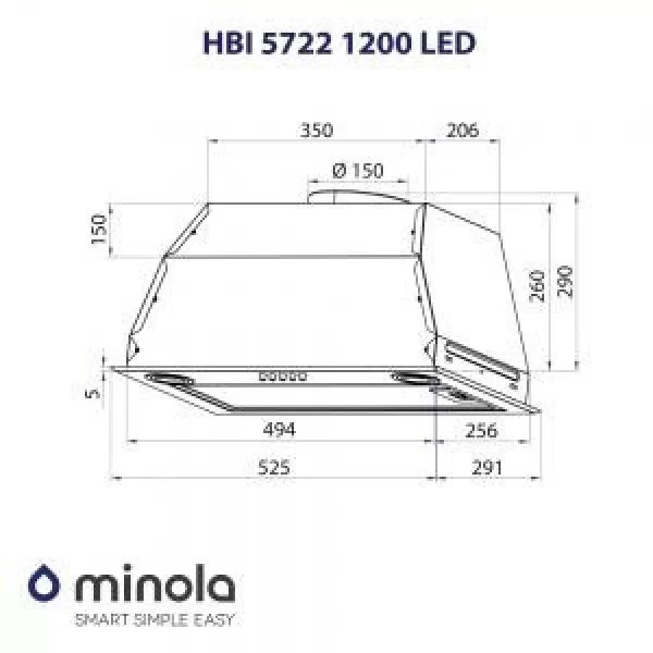 Витяжка вбудована Minola HBI 5722 WH 1200 LED