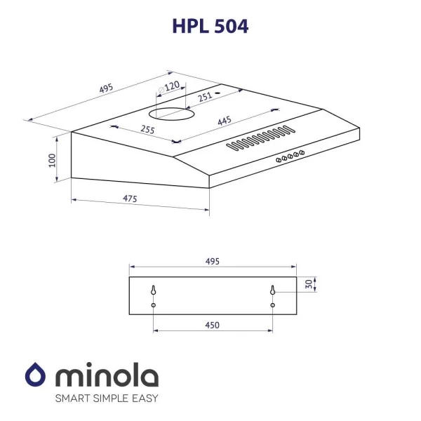 Витяжка пласка Minola HPL 504 BL