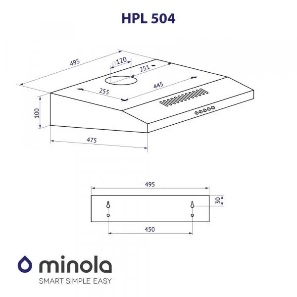 Витяжка пласка Minola HPL 504 WH
