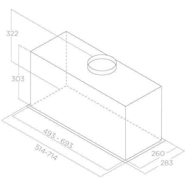 Витяжка вбудована Elica LANE SENSOR BL MAT/A/52