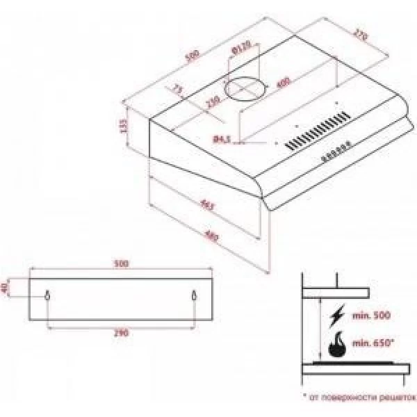 Витяжка пласка Perfelli PL 5142 I LED