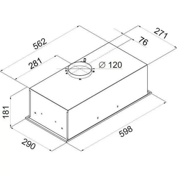Витяжка вбудована Ciarko SL-BOX GLASS 60 white