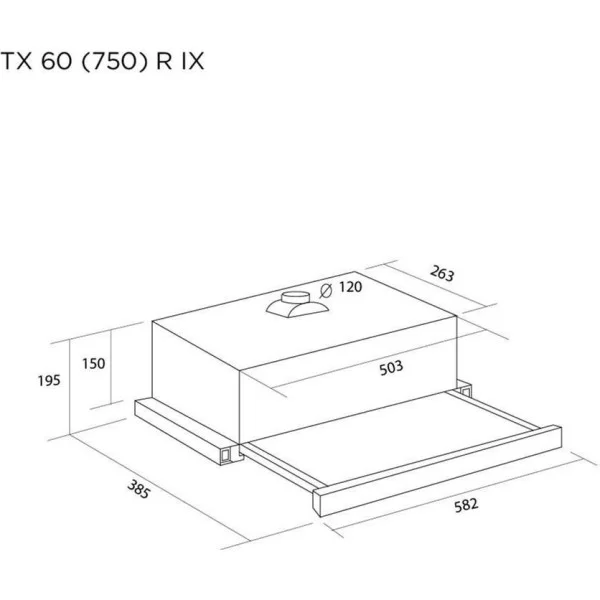 Витяжка телескопічна Pyramida TX 60 (750) R IX