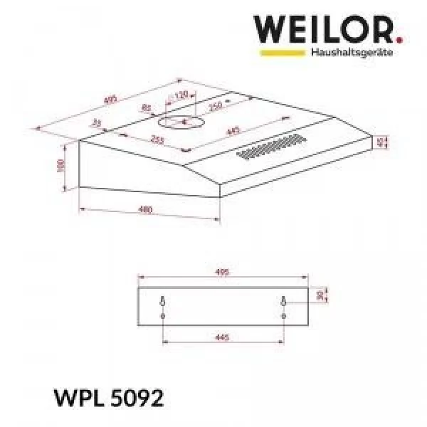 Витяжка пласка Weilor WPL 5092 FBL