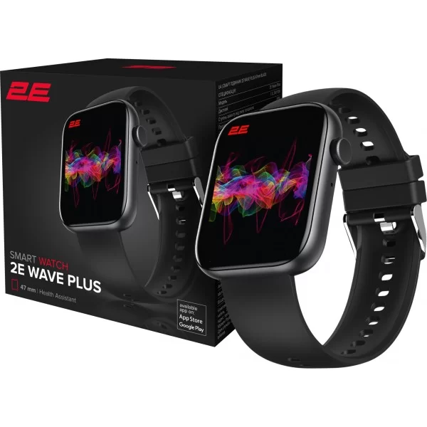 Смарт-годинник 2E Wave Plus 47 mm Black (2E-CWW12BK)