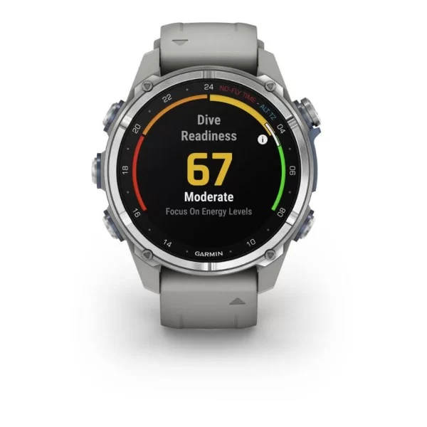 Смарт-годинник Garmin Descent Mk3 43 mm Stainless Steel with Fog Gray Silicone Band (010-02753-04/03)