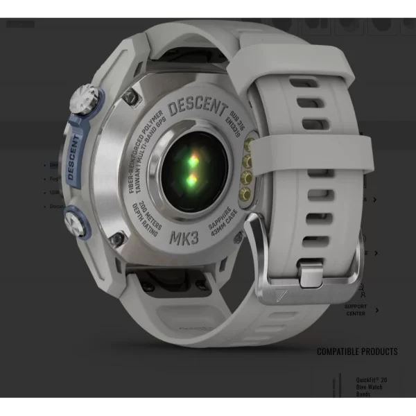 Смарт-годинник Garmin Descent Mk3 43 mm Stainless Steel with Fog Gray Silicone Band (010-02753-04/03)