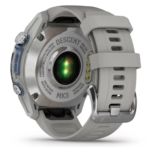Смарт-годинник Garmin Descent Mk3 43 mm Stainless Steel with Fog Gray Silicone Band (010-02753-04/03)