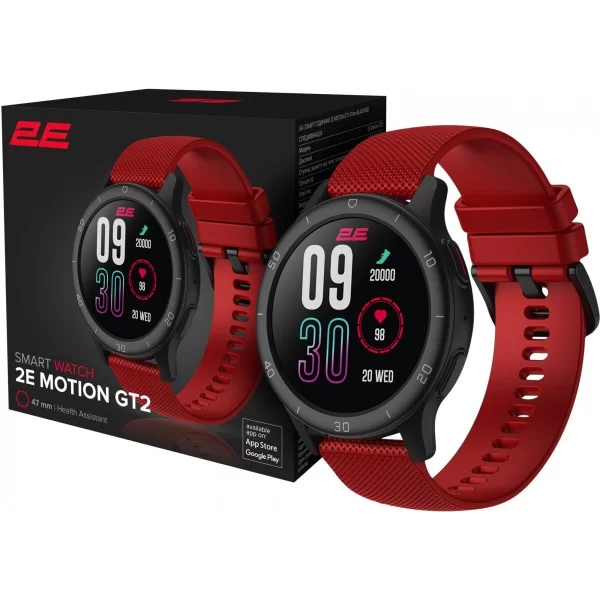 Смарт-годинник 2E Motion GT2 47mm Black-Red (2E-CWW21BKRD)