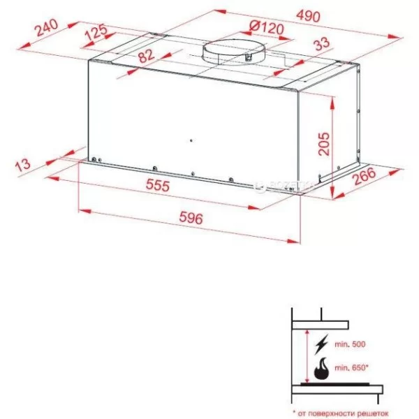 Витяжка вбудована Perfelli BI 6512 A 1000 I LED