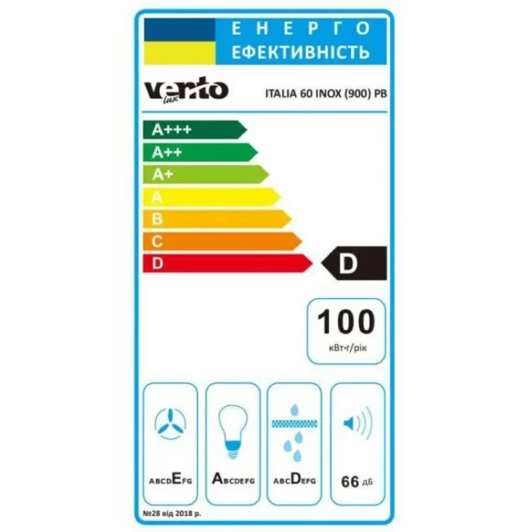Витяжка Т-подібна Ventolux ITALIA 60 INOX (900) PB