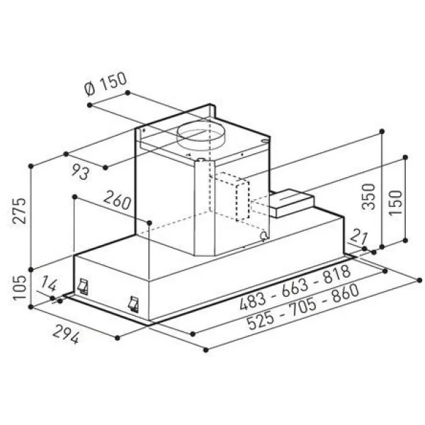 Витяжка вбудована Zirtal CT-STYLE 60 WH